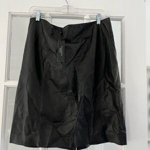 Talbots Black Leather Skirt
